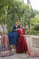 Roman Fabrics With Frill Stitching and mirror lace work - Chikankari official