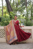 Roman Fabrics With Frill Stitching and mirror lace work - Chikankari official