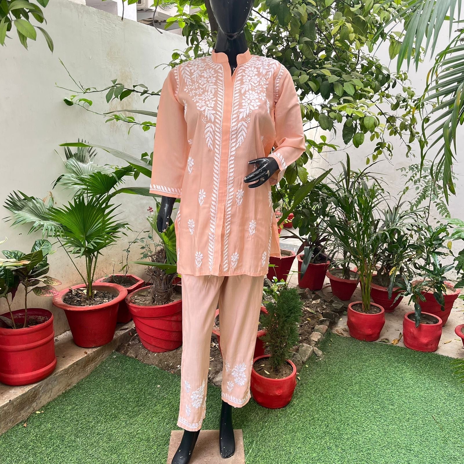 Roman Silk Co ord Sets - Chikankari official