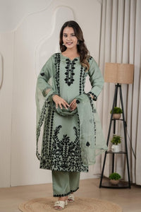 Roman Silk Ethnic Suit set - Chikankari official