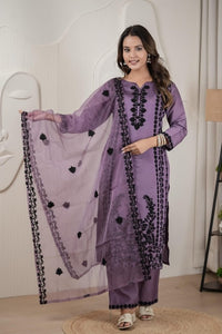 Roman Silk Ethnic Suit set - Chikankari official