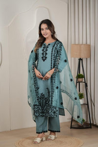 Roman Silk Ethnic Suit set - Chikankari official