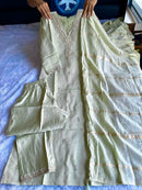 Roman Silk festive wear pastel Shade set - Chikankari official