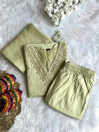 Roman Silk festive wear pastel Shade set - Chikankari official