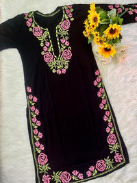 Rose and Leaves Flowers Chikankari - Chikankari official