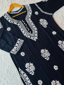 Rose Boota Modal Qureshiya button Kurta - Chikankari official
