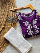 Rose Modal Heavy embroidery kurta - Chikankari official