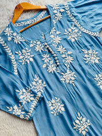 Rose Modal Heavy embroidery kurta - Chikankari official