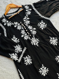 Rose Modal Heavy embroidery kurta - Chikankari official