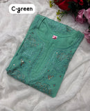Rose Muqaish designer Kurta - Chikankari official