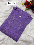 Rose Muqaish designer Kurta - Chikankari official