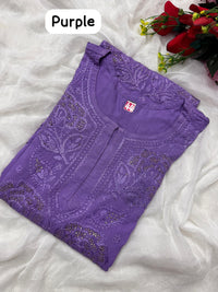 Rose Muqaish designer Kurta - Chikankari official