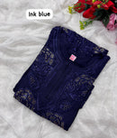 Rose Muqaish designer Kurta - Chikankari official