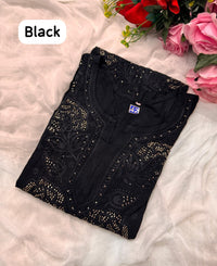 Rose Muqaish designer Kurta - Chikankari official
