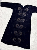 Rose Muqaish designer Kurta - Chikankari official