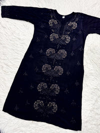 Rose Muqaish designer Kurta - Chikankari official