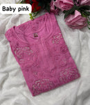 Rose Muqaish designer Kurta - Chikankari official