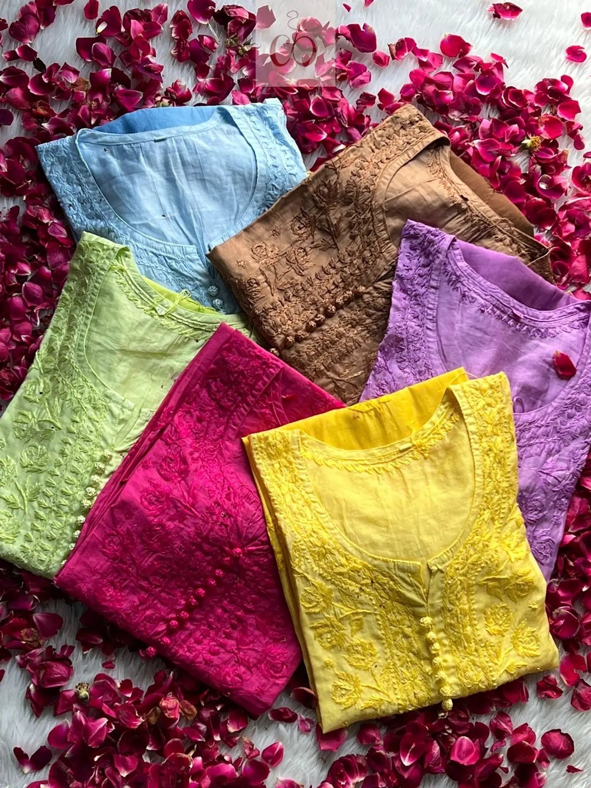 Rose ombre Chanderi - Chikankari official