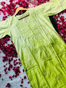 Rose ombre Chanderi - Chikankari official