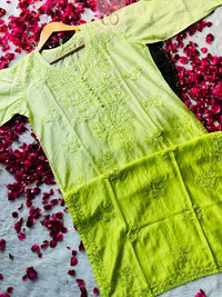 Rose ombre Chanderi - Chikankari official