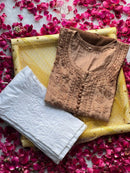 Rose ombre Chanderi - Chikankari official