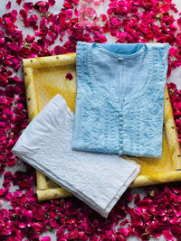 Rose ombre Chanderi - Chikankari official