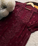 Rose Panel Viscose jaal - Chikankari official
