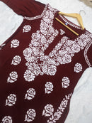 Rose work Modal Chikankari Kurta - Chikankari official