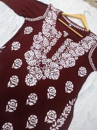 Rose work Modal Chikankari Kurta - Chikankari official