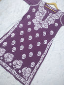 Rose work Modal Chikankari Kurta - Chikankari official