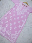 Rose work Modal Chikankari Kurta - Chikankari official