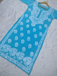Rose work Modal Chikankari Kurta - Chikankari official