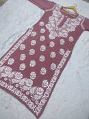 Rose work Modal Chikankari Kurta - Chikankari official
