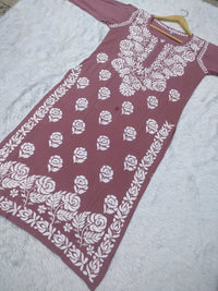 Rose work Modal Chikankari Kurta - Chikankari official