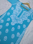 Rose work Modal Chikankari Kurta - Chikankari official