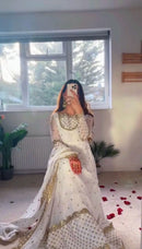 Safed Designer 3pc Pakistani Set - Chikankari official