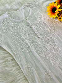 Saiyara Inspired White chikankari Dobby cotton Kurta - Chikankari official