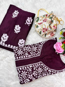 Santoshi Special Chikan Daman Co ord Set - Chikankari official