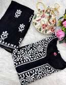 Santoshi Special Chikan Daman Co ord Set - Chikankari official