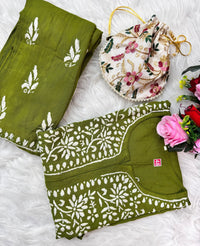 Santoshi Special Chikan Daman Co ord Set - Chikankari official