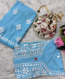 Santoshi Special Chikan Daman Co ord Set - Chikankari official