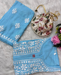Santoshi Special Chikan Daman Co ord Set - Chikankari official