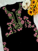 Sanya Floral Threaded Chikankari Kurta - Chikankari official
