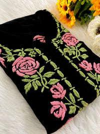 Sanya Floral Threaded Chikankari Kurta - Chikankari official