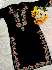 Sanya Floral Threaded Chikankari Kurta - Chikankari official