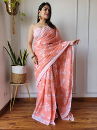 Saree With blouse 55+ Designs - Chikankari official