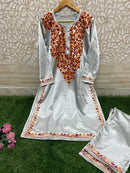 Sartin Winter special silky Plazzo Combo - Chikankari official
