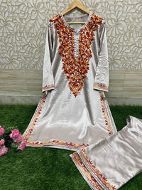 Sartin Winter special silky Plazzo Combo - Chikankari official