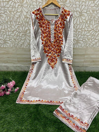 Sartin Winter special silky Plazzo Combo - Chikankari official