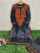 Sartin Winter special silky Plazzo Combo - Chikankari official